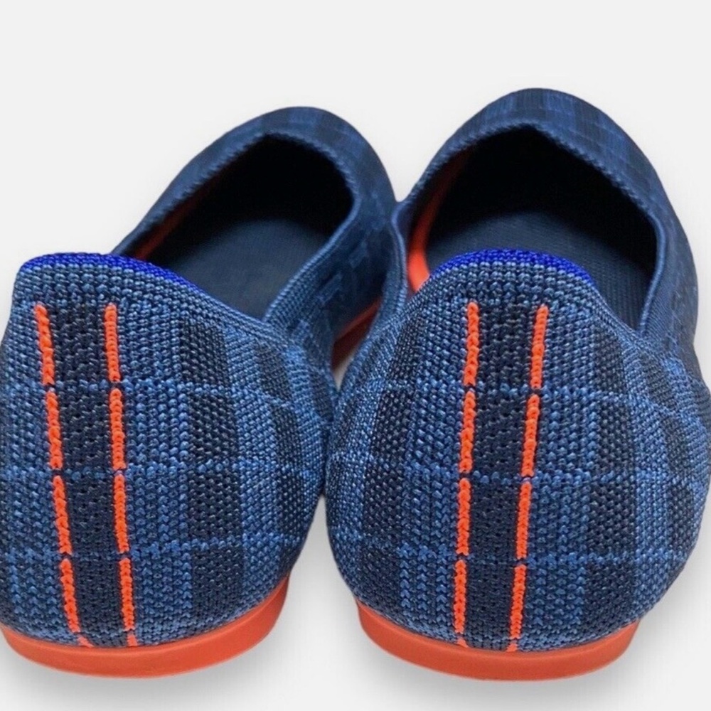 Rothy's indigo gingham Navy and Black Patterned Flat shoes size 9 - Picture 3 of 7